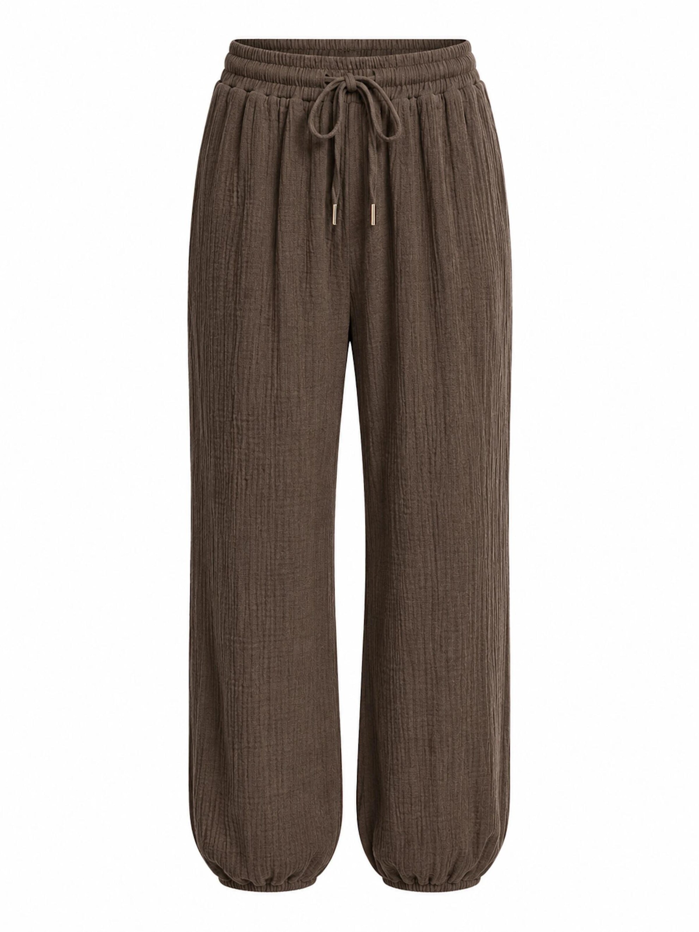 Worldclassca Regular Pants 'Damen Musselin Hose Sommer' in Brown: front