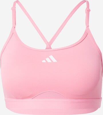 ADIDAS PERFORMANCE Korzetová Sportovní podprsenka 'Aeroreact Light Support' – pink: přední strana