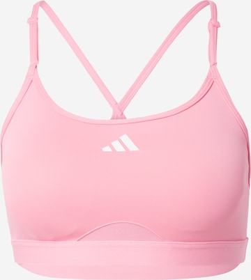 ADIDAS PERFORMANCE Bralette Sports Bra 'Aeroreact Light Support' in Pink: front
