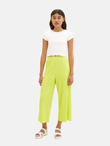 TOM TAILOR DENIM Wide leg Broek in Groen