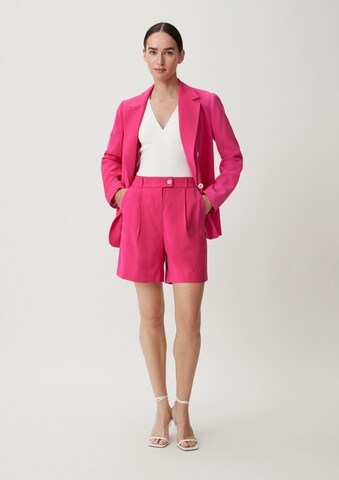COMMA Loosefit Kalhoty se sklady v pase – pink: přední strana