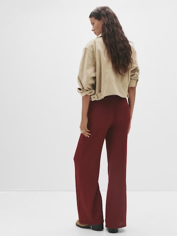 Pull&BearWide Leg/ Široke nogavice Hlače - crvena boja