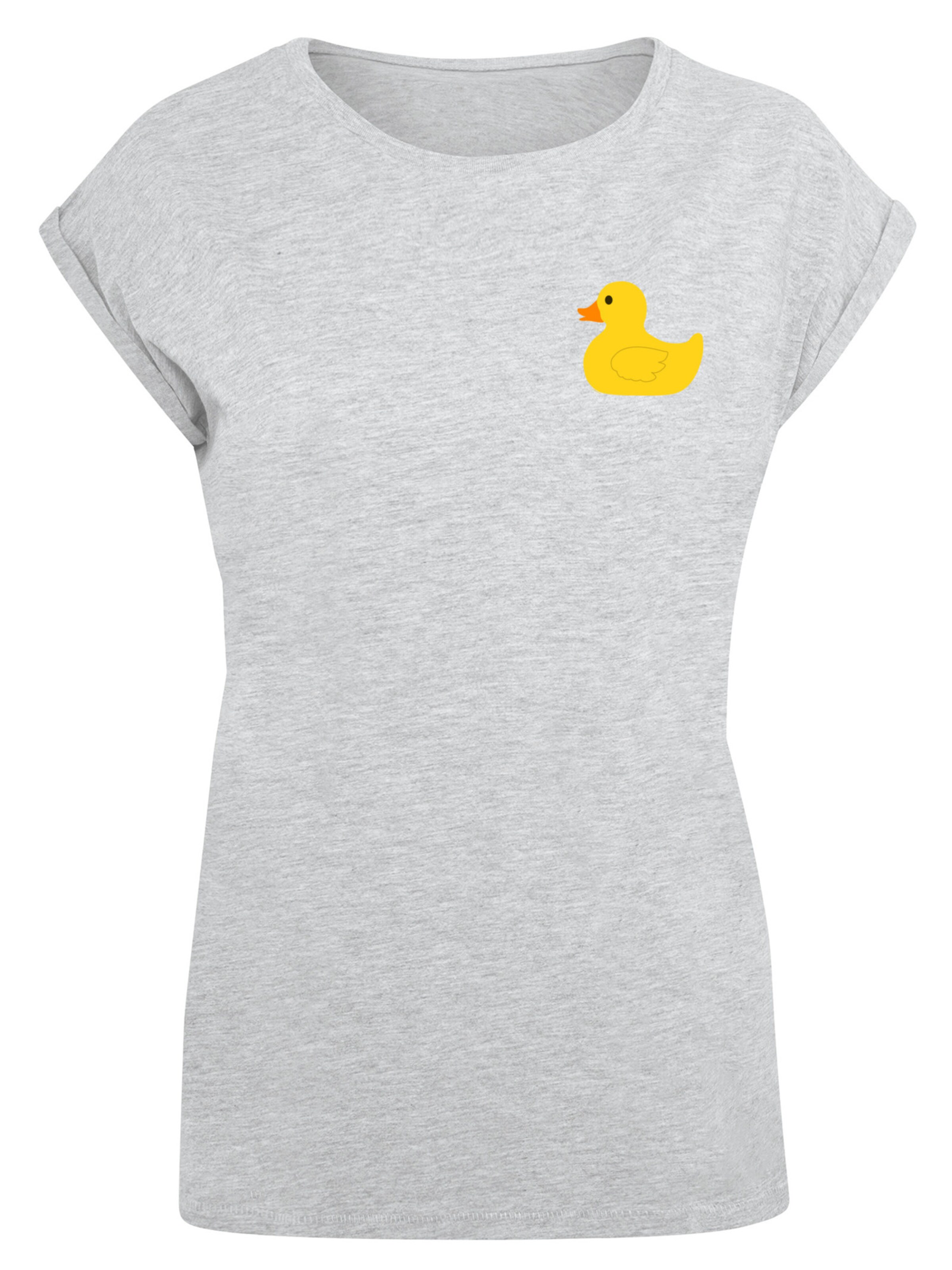 F4NT4STIC Shirt 'Yellow Rubber Duck' in Grey: front