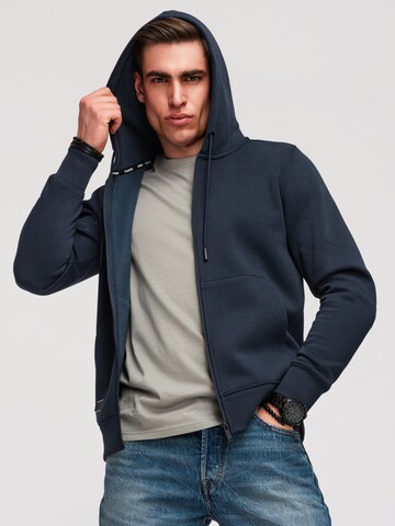 Veste de survêtement Ombre en bleu : devant
