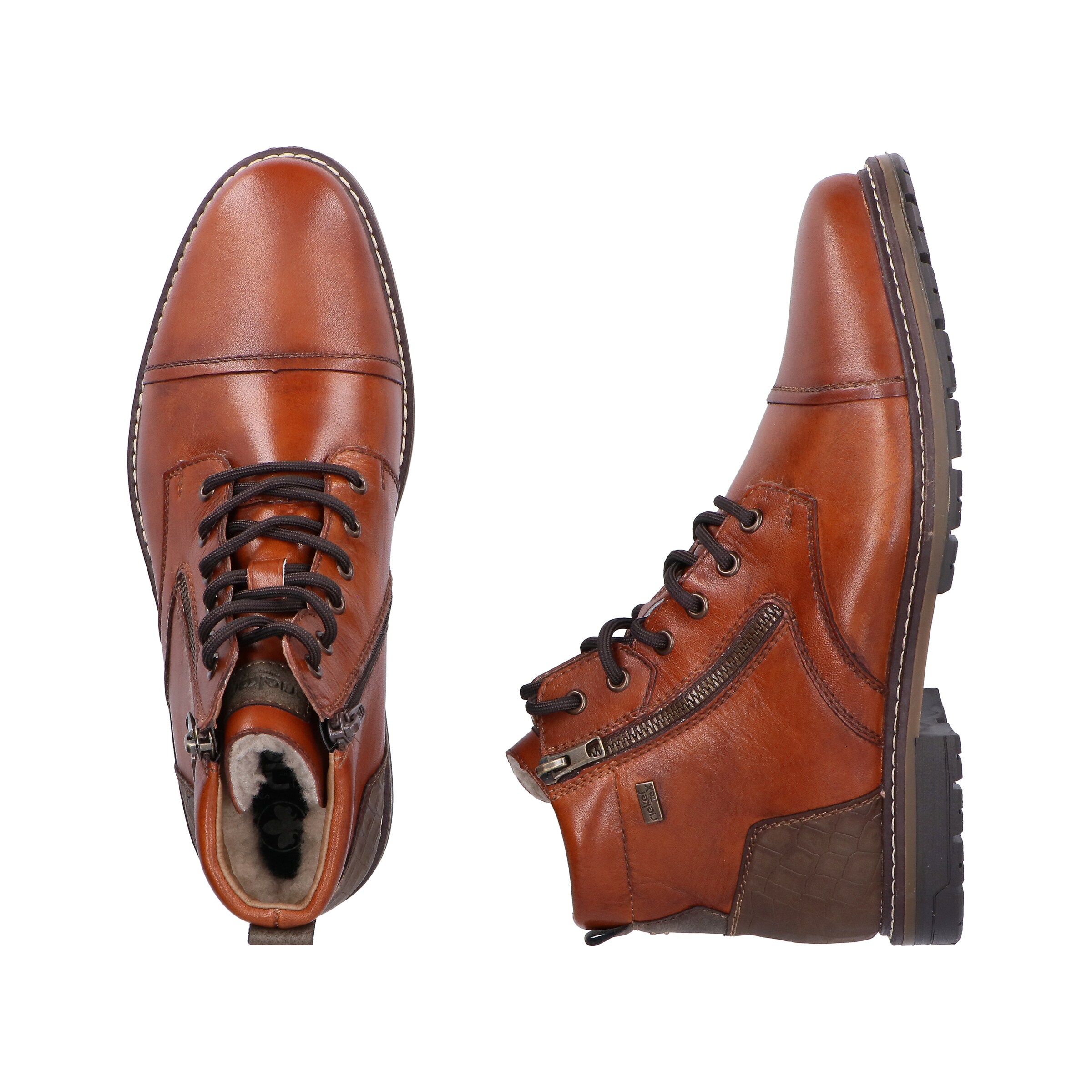 Bottes à lacets Rieker en marron