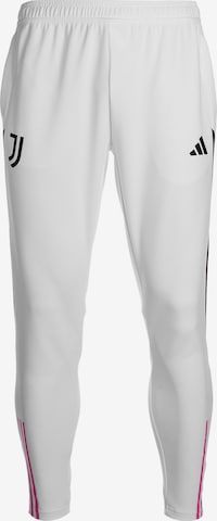 ADIDAS PERFORMANCE Workout Pants 'Juventus Turin Tiro 23' in White: front