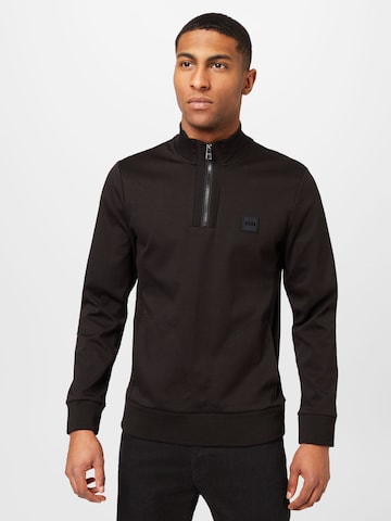 BOSSSweater majica 'Sidney 42' - crna boja: prednji dio