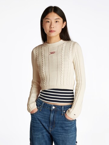 Tommy Jeans Sweater in Beige: front