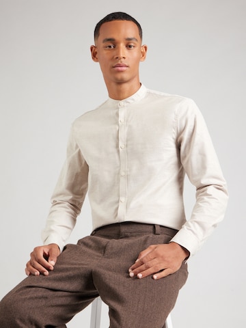 Lindbergh Slim Fit Риза в бежово: отпред
