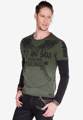 CIPO & BAXX Shirt '2in1 Torn' in Groen