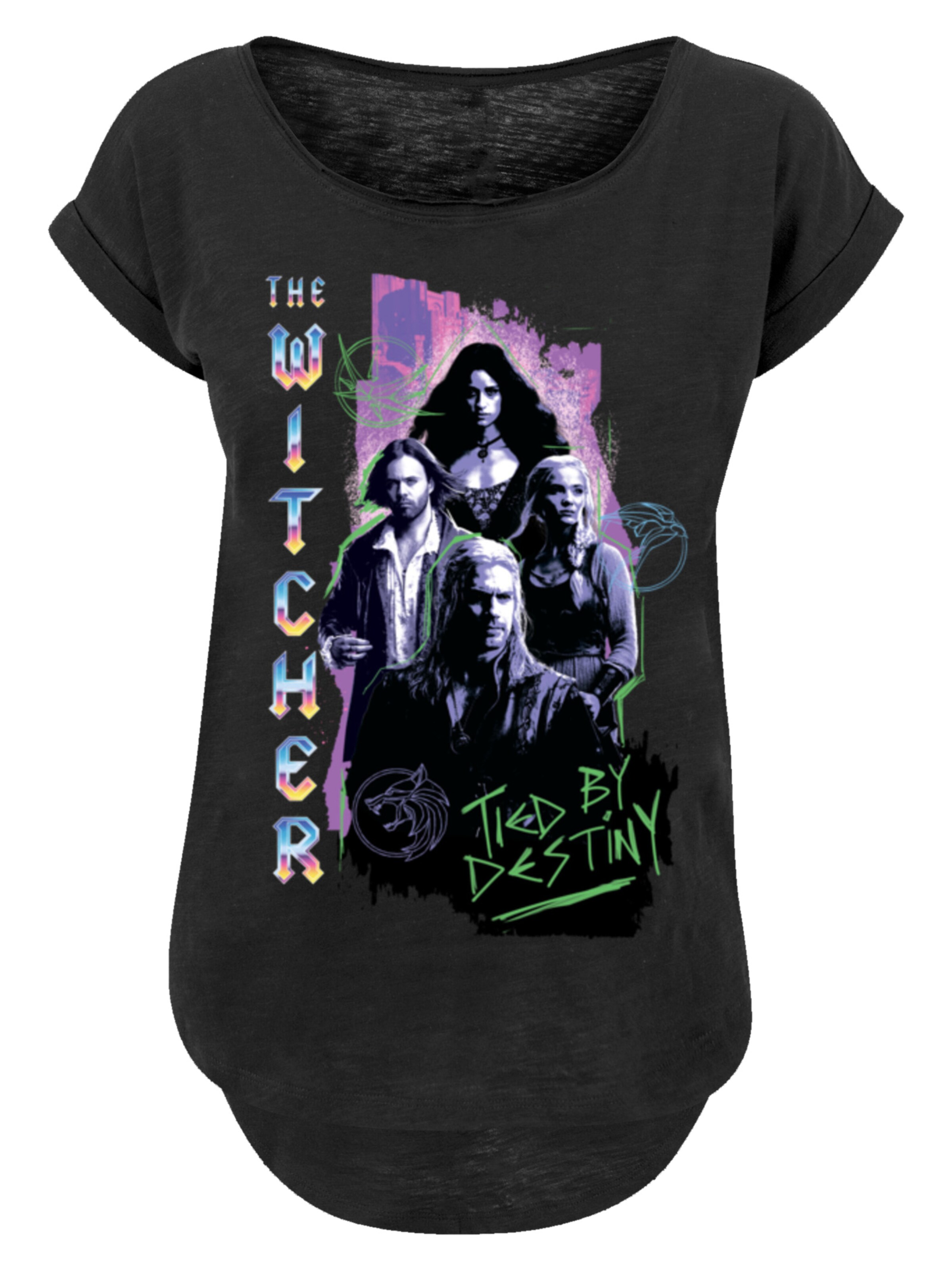 F4NT4STIC Shirt 'The Witcher Tied By Destiny Netflix TV Series' in Zwart: voorkant