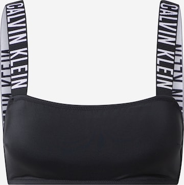 Bustier Hauts de bikini Calvin Klein Swimwear en noir : devant