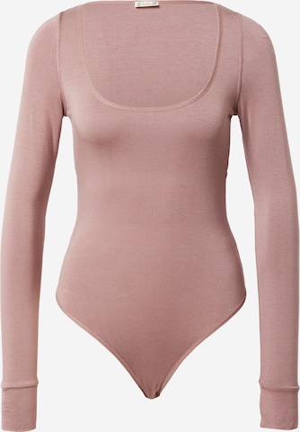 Free People Shirt Bodysuit 'SETTLE IN SCOOP' in Pink: front