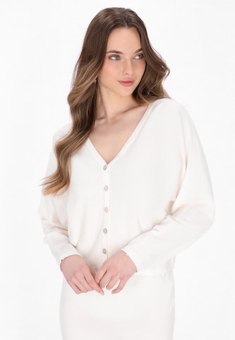 DreiMaster Klassik Вязаная кофта 'Classic Look' в Белый: спереди