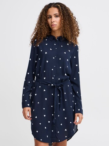 ICHI - Vestidos camiseiros ' VERA ' em azul: frente