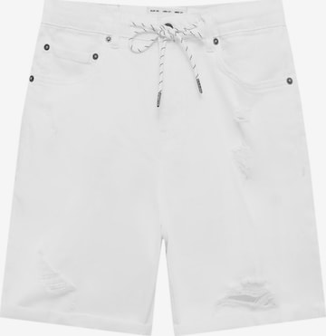 Loosefit Jean Pull&Bear en blanc : devant