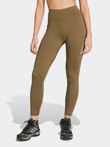 ADIDAS TERREX - Skinny Pantalón de montaña 'MT' en verde: frente