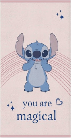 Serviette 'Stitch' DISNEY en rose : devant