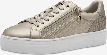Baskets basses Tamaris en or : devant