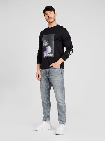 JACK & JONES Koszulka 'FLOWER' w kolorze czarny