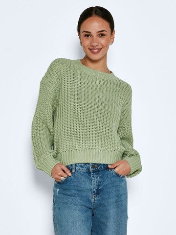 Pullover 'Charlie' di Noisy may in verde: frontale