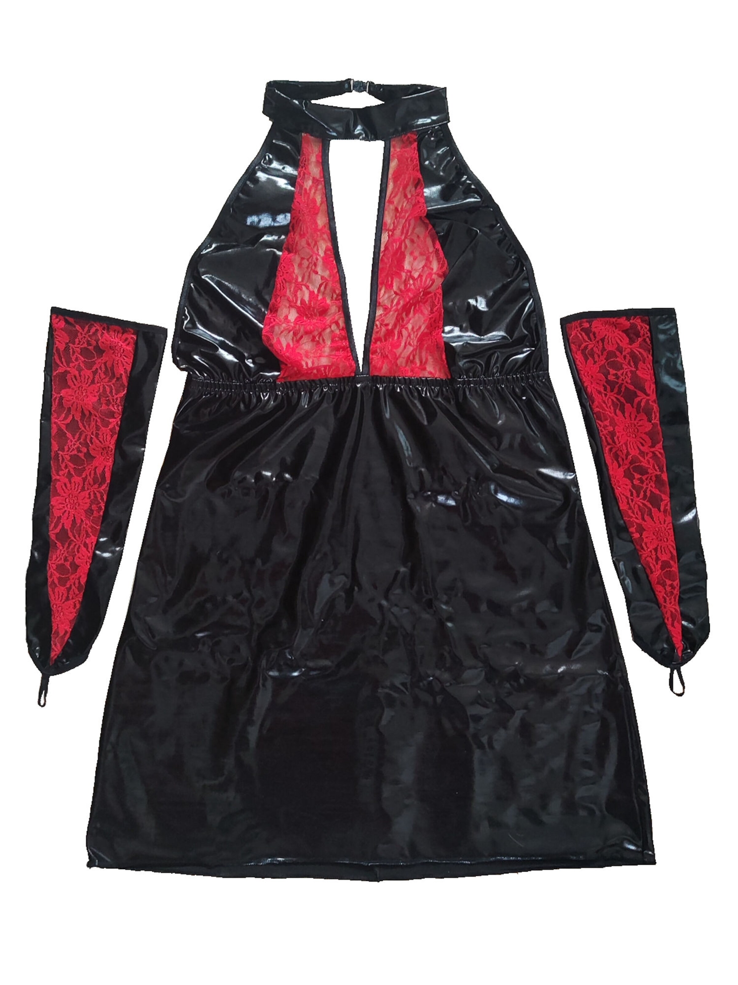 Andalea Negligée 'Wetlook-Chemise Z/5009'‌‌‌ in Schwarz: Vorderseite