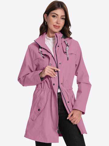 ATLASLAVA Outdoormantel 'ATLASLAVA Damen Regenjacke Lang'‌‌‌‌ in Pink: Vorderseite