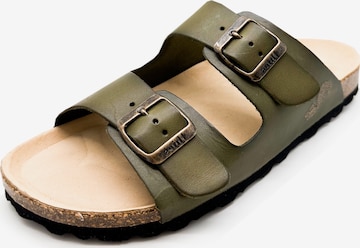 thies Mules 'Eco Leather Sandal' in Green: front