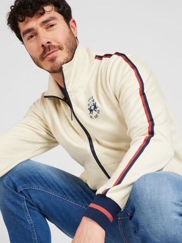 La Martina Zip-Up Hoodie in Beige