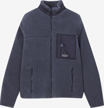 Jachetă  fleece de la Pull&Bear pe albastru: față