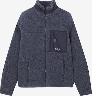 Pull&Bear Fleece jas in Blauw: voorkant
