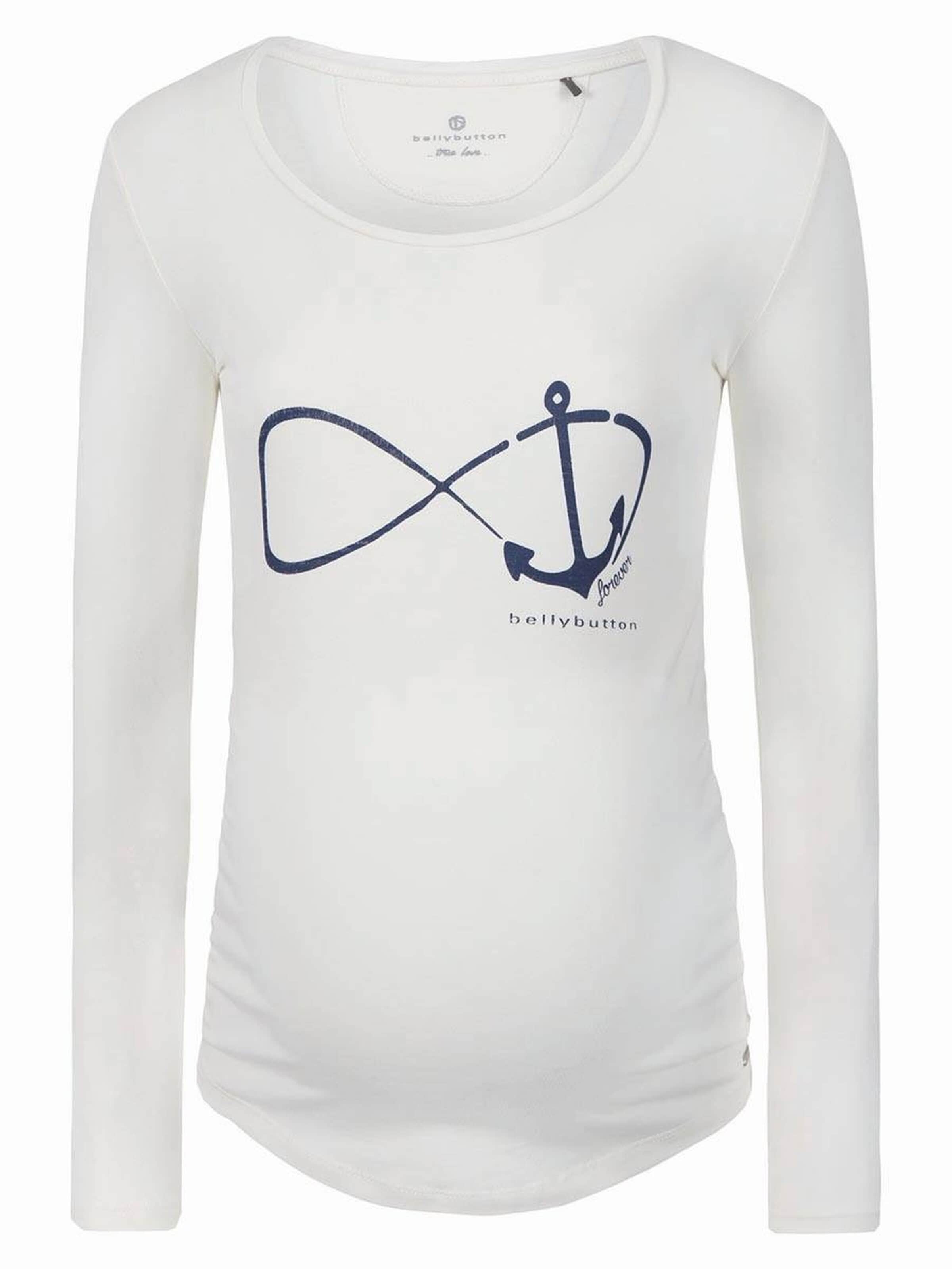 BELLYBUTTON Performance Shirt 'Langärmelige Umstandsbluse aus Baumwolle weiß' in White: front