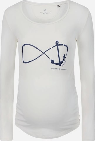 BELLYBUTTON Funktionsshirt 'Langärmelige Umstandsbluse aus Baumwolle weiß' in Weiß: Vorderseite