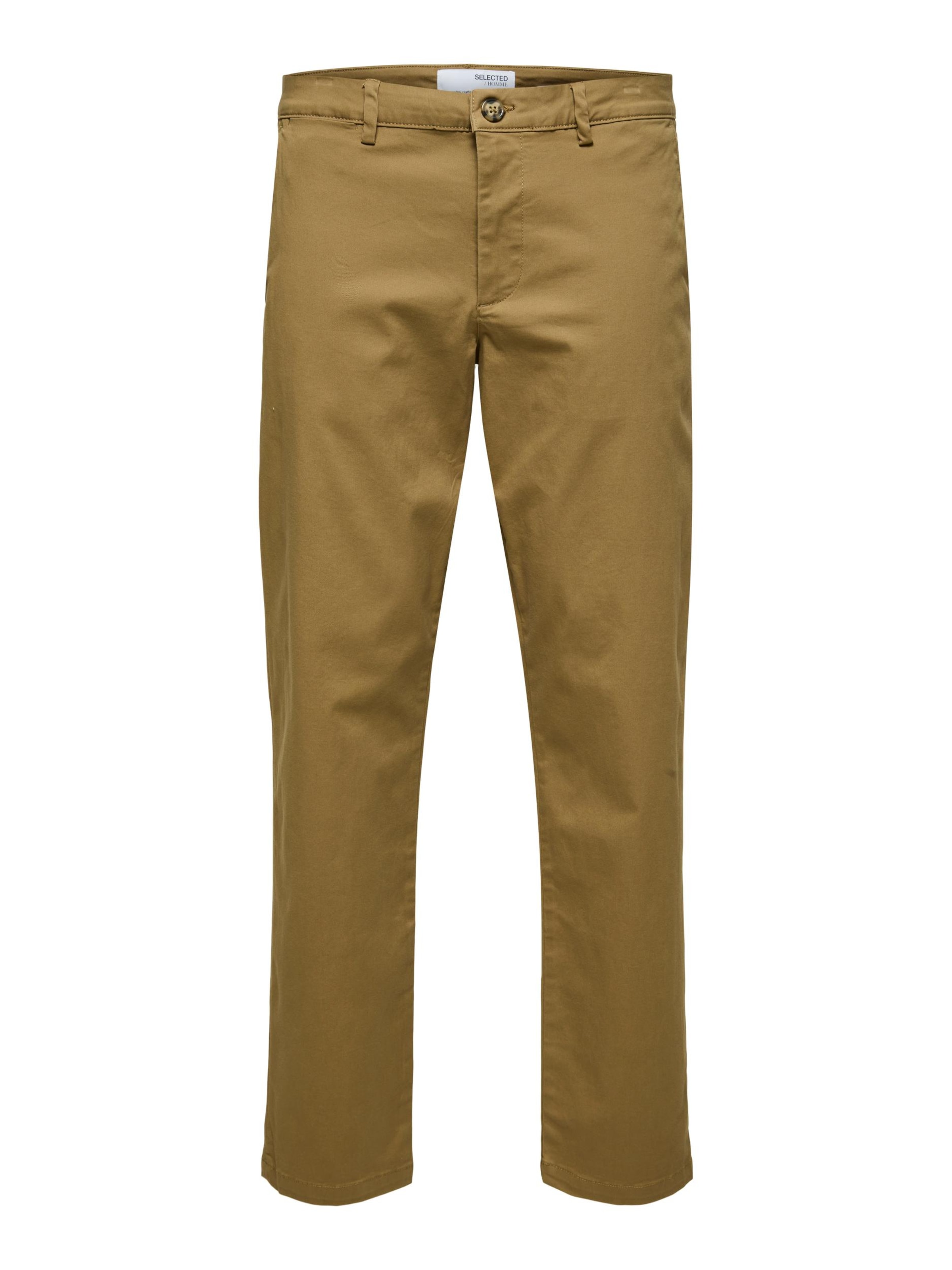 SELECTED Regular Chino Pants 'New Miles' in Brown: front