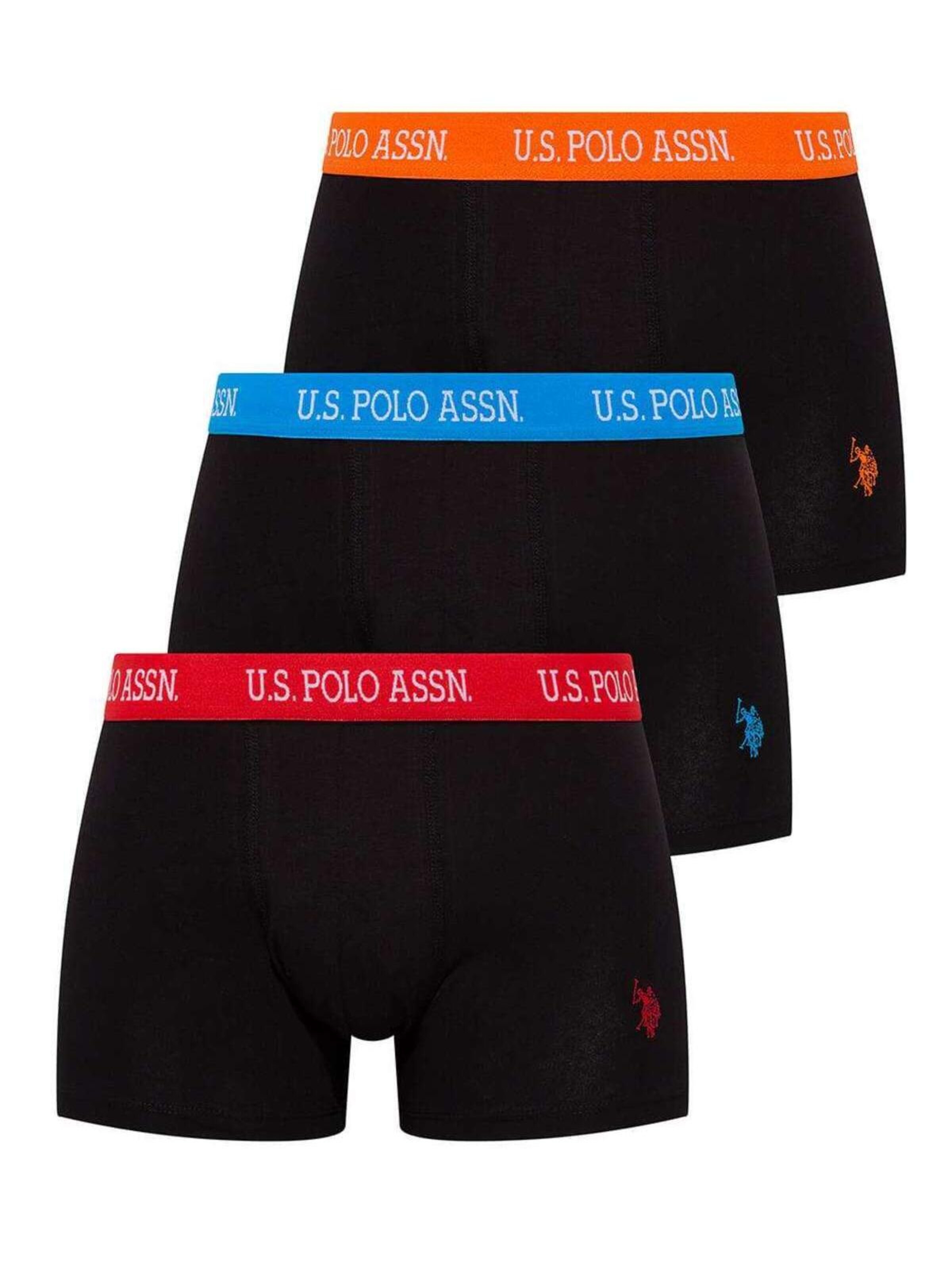 Boxeri de la U.S. POLO ASSN. pe negru: față