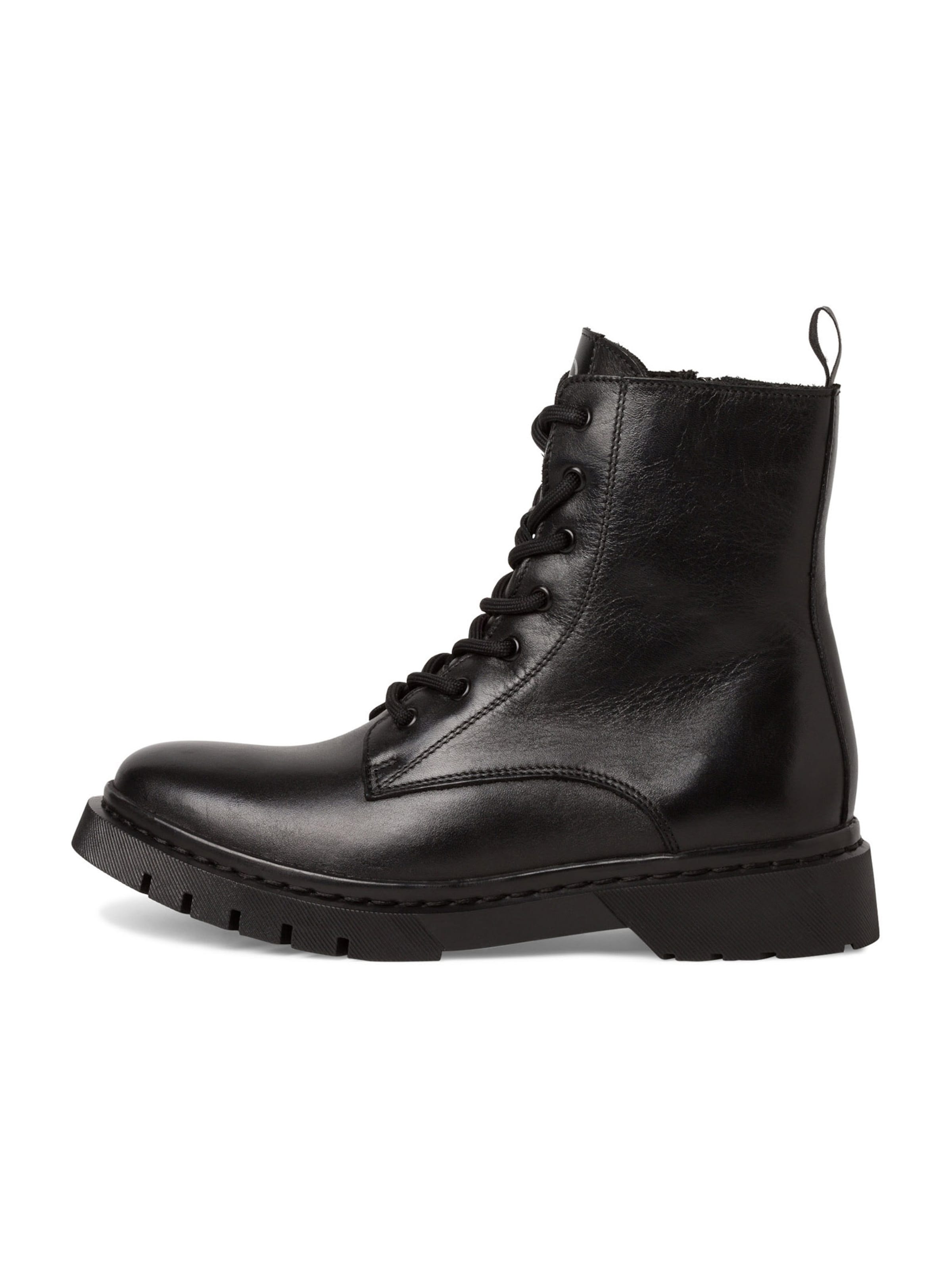 Tamaris Μποτάκι με κορδόνια σε μαύρο