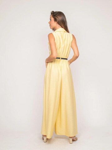 Dona Lisa Jumpsuit 'Combinaison pantalon fluide EZINE' in Geel