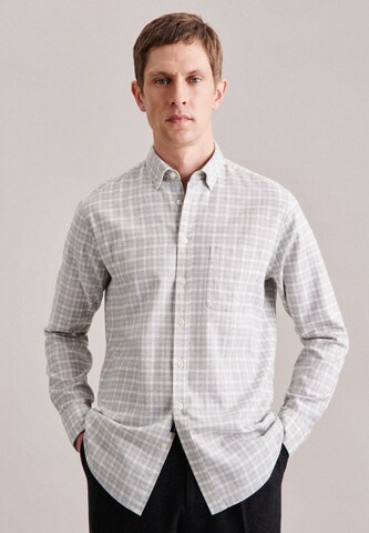 SEIDENSTICKER Regular fit Button Up Shirt ' Schwarze Rose ' in Grey: front