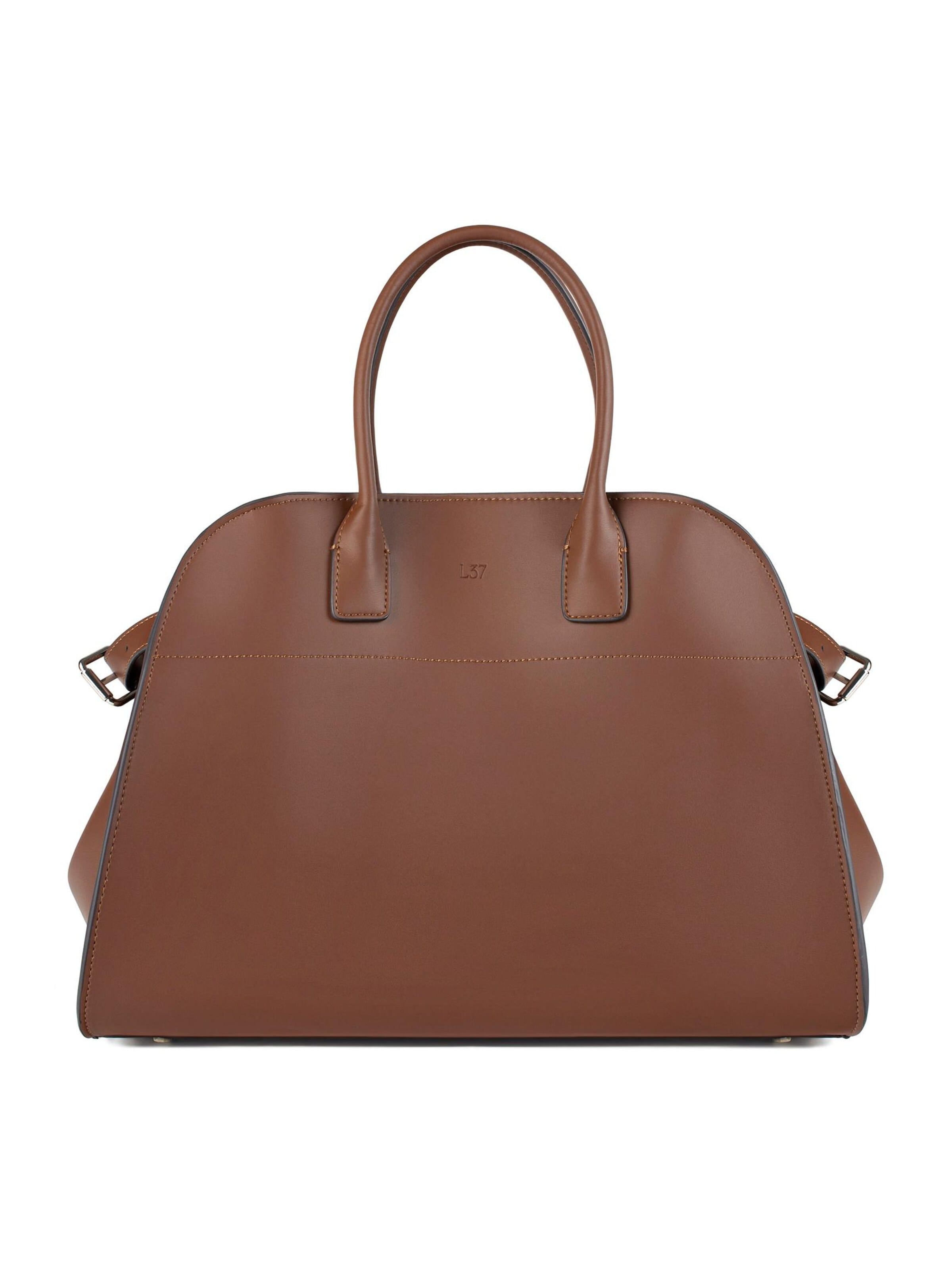 L37 HANDMADE SHOES - Bolso de mano 'BON VOYAGE' en marrón: frente