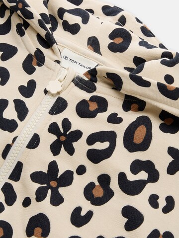 TOM TAILOR Zip-Up Hoodie in Beige