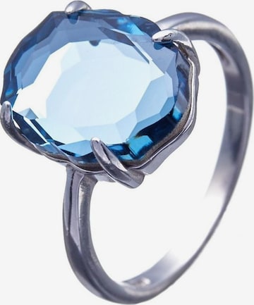 THE GEM STORIES JEWELRY - Anillo 'Denim Blue Baroque Ring - Rhodium' en azul: frente