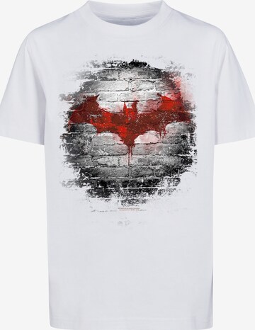 F4NT4STIC Shirt 'Batman Logo Wall' in White: front