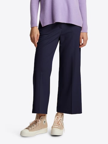 Rich & Royal Wide leg Trousers with creases in Blue: front