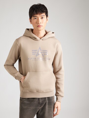 ALPHA INDUSTRIES Tréning póló 'Carbon' - bézs: elől