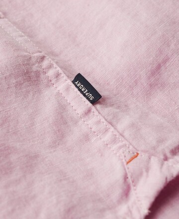 Superdry Comfort fit Button Up Shirt in Pink