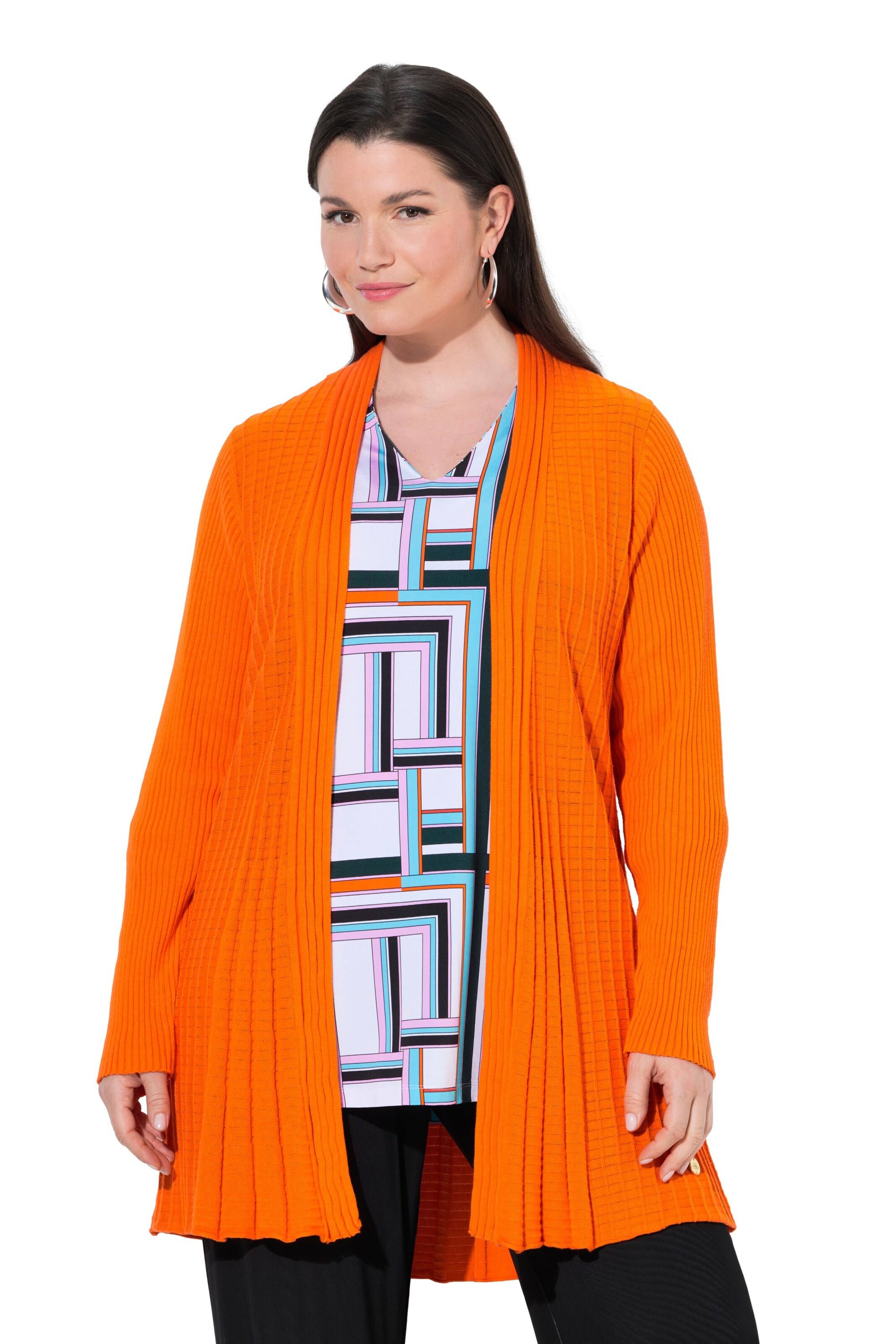 Ulla Popken Knit cardigan in Orange: front
