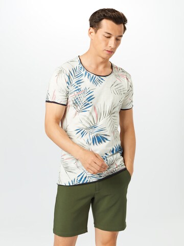 Key Largo Regular Fit Shirt 'PALM' in Weiß: predná strana
