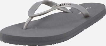 Calvin Klein T-Bar Sandals in Grey: front