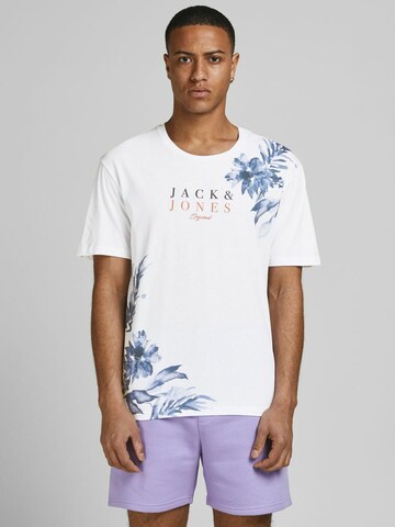 JACK & JONES Тениска 'JORCALIFLO' в бяло: отпред