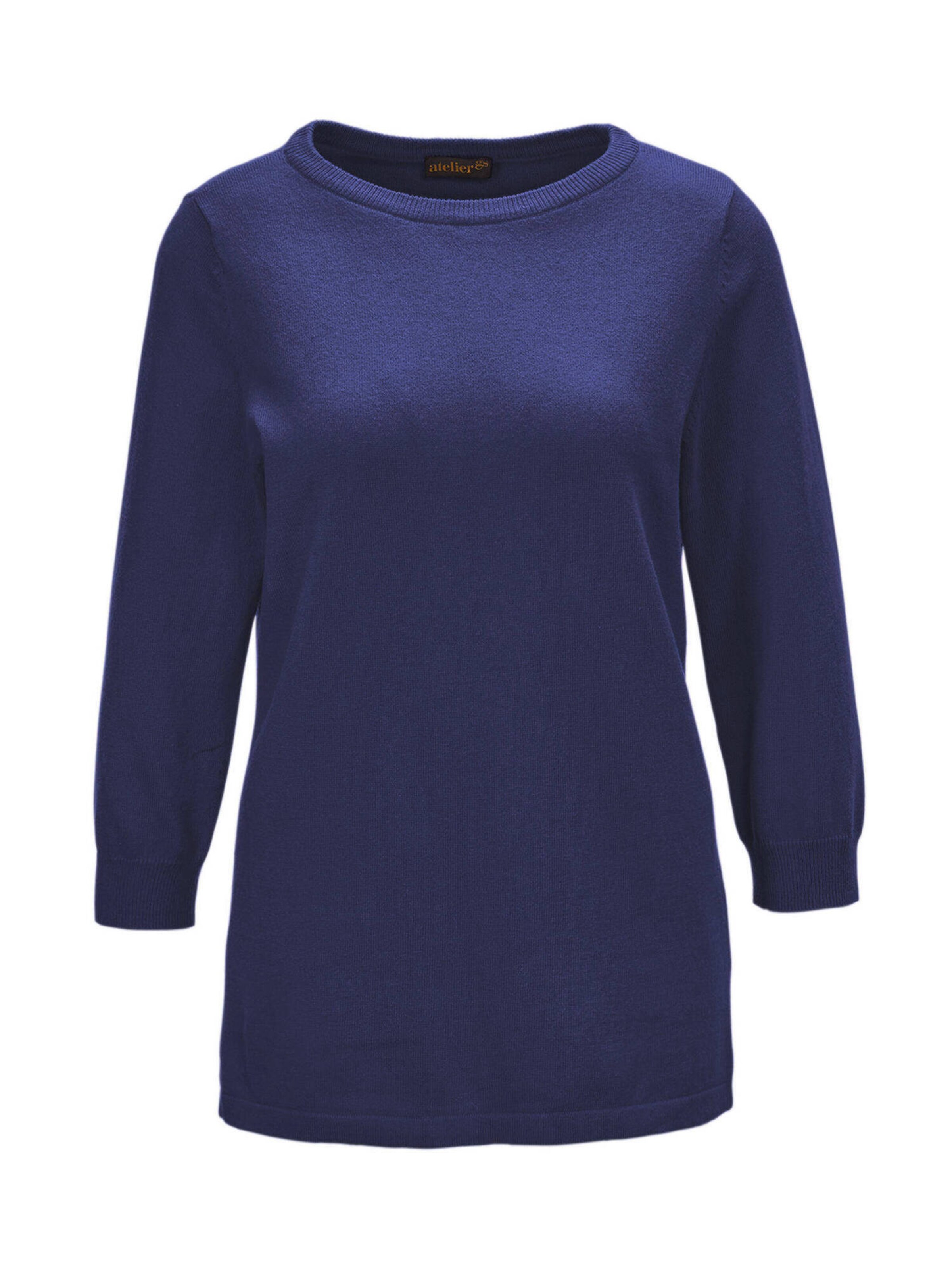 Goldner Pullover in Blau: Vorderseite